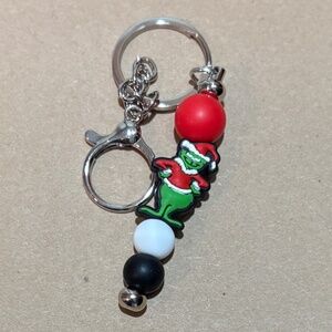 Silicone Bead Keychain - The Grinch